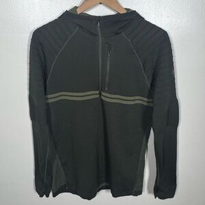 Smartwool Sz M North Woods Intraknit Merino Wool Tech 1/2 Zip Hoodie Sweater